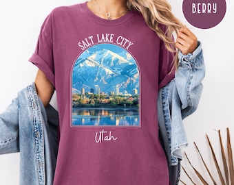Maglietta Salt Lake City Utah Comfort Colors®, maglietta regalo per le vacanze a Salt Lake City, regalo di viaggio a Salt Lake City, viaggio a Salt Lake City, Utah, maglietta Utah