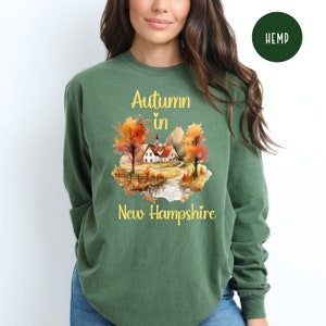Autumn in New Hampshire Comfort Colors® Long Sleeve T-Shirt, New Hampshire Hiking Tee, New Hampshire Vacation Gift Shirt, New England Fall
