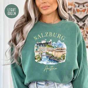 Salzburg Oostenrijk Comfort Colors® Sweatshirt, Salzburg Vakantietrui Cadeau, Oostenrijk Reisshirt, Oostenrijkse Alpen, Salzburg Oostenrijk Trui