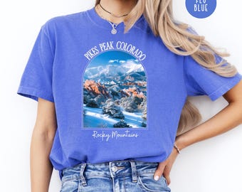 Pikes Peak Colorado Rocky Mountains Comfort Colors® Tee Shirt, Pikes Peak Colorado Vacation Gift Tee, Colorado Rocky Mountains Gift Shirt