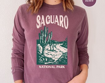 Saguaro National Park Grunge Style Comfort Colors® T-Shirt, Saguaro Park Arizona Vacation Gift, Desert Tee Shirt, Cactus Shirt, Hiking Shirt