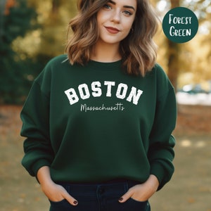 Felpa Boston Massachusetts, Felpa regalo per le vacanze Boston, Regalo maglione stile preppy Boston, Camicia da viaggio Boston, Camicia regalo Boston