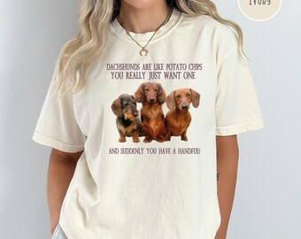Lustiges Dackel-Liebhaber Komfort Colors® Geschenk für Doxie Mom, Wiener Hunde-Liebhaber-Geschenk-Shirt, Dackel-Mamma-Geschenk-T-Stück, Doxies sind wie Kartoffelchips