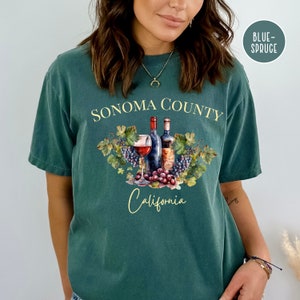 Sonoma County Kalifornien Comfort Colors® T-Shirt, Kalifornien Weinberg T-Shirt, Kalifornien Rotwein Shirt, Sonoma County Reise Geschenk Shirt