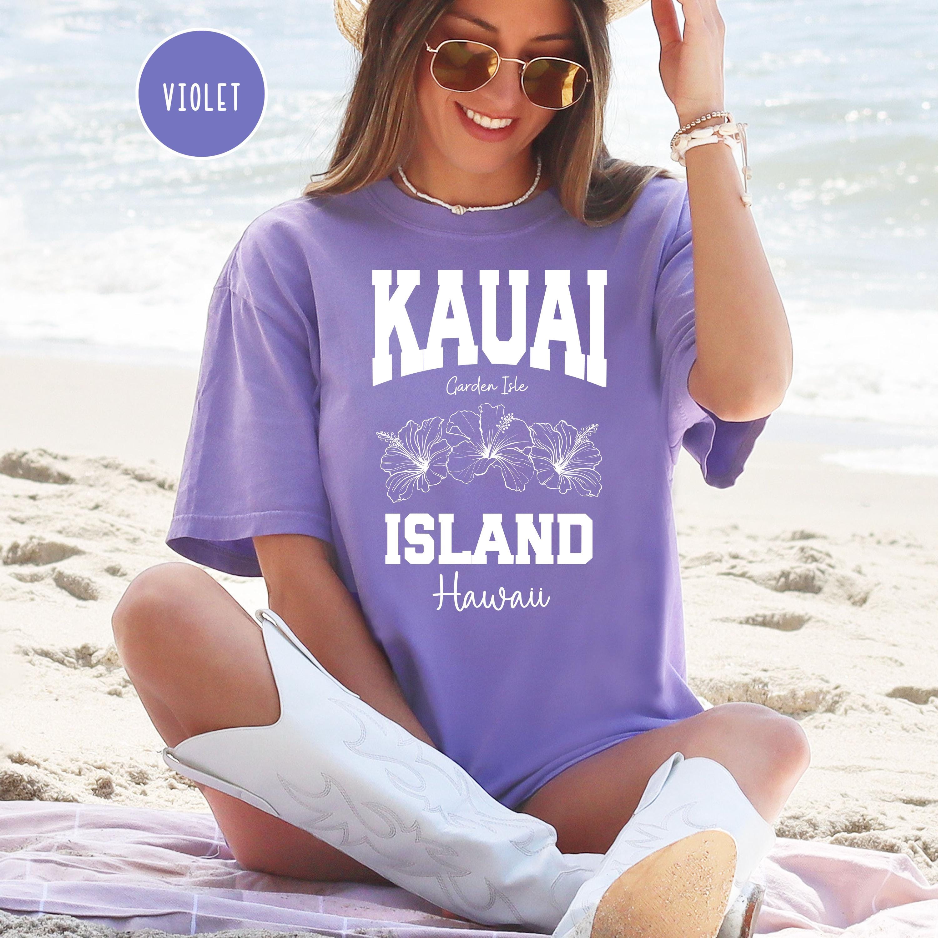 Kauai Island Hawaii Comfort Colors® Tee Shirt, Kauai Garden Isle Beach Tee Shirt, Kauai Hawaii Hibiscus Flower T-Shirt, Kauai Vacation Tee