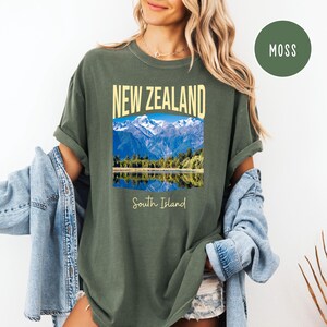 New Zealand South Island Comfort Colors T-Shirt, New Zealand Vacation Gift Shirt, New Zealand Travel Shirt, New Zealand South Island Shirt Moss