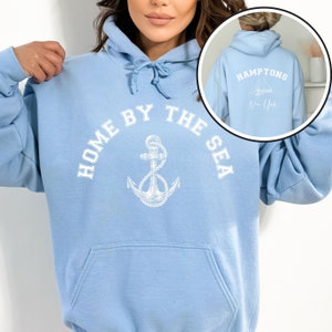 Hamptons Hoodie Design Front & Back, Hamptons New York Sweatshirt, Hamptons Beach Coverup, Hamptons Vacation Sweater, Hamptons Summer Gift