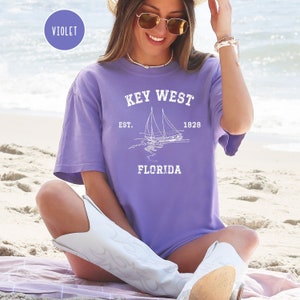 Key West Florida Comfort Colors® T-Shirt, Key West Vacation Gift Tee, Key West Sailboat Shirt, Key West Beach Tee, Key West Florida Gift Tee
