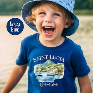 Saint Lucia Toddler Tee 2T-5T, St Lucia Kids Travel Shirt, St. Lucia Vacation Toddler Sizes, St Lucia Children&#39;s Shirt Caribbean Island Gift