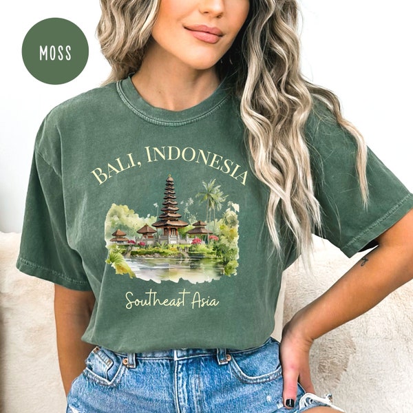 Bali Indonesia Comfort Colors® T-Shirt, Bali Island Vacation Gift Tee Shirt, Bali Southeast Asia Shirt, Bali Temple, Indonesia Travel Shirt