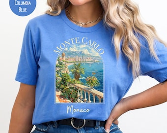 Monte Carlo Monaco Bella Canvas T-Shirt, Monaco Französisch Riviera Shirt, Monte Carlo Urlaub T-Shirt, Monaco Reisegeschenk Shirt, Monaco T-Shirt