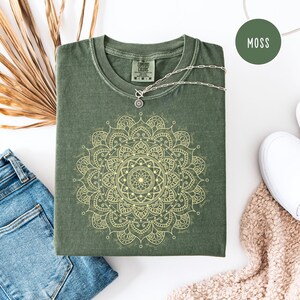 Subtle Fuck Trump and FDT Interlaced Into Intricate Mandala Design Comfort Colors® Tee Shirt, FDT Embedded Into Layer of Mandala Design Tee