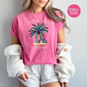 Malibu Christmas Vacation Gift Shirt, Malibu Beach Christmas Comfort Colors® Tee, Malibu Beach California Christmas Gift Shirt, Malibu Shirt