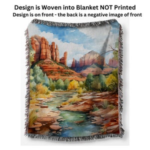 Sedona Red Rock Woven Throw Blanket, Sedona Vacation Gift Blanket, Sedona Wall Hanging, Sedona Gift, Utah Park Gift, Sedona Woven Blanket