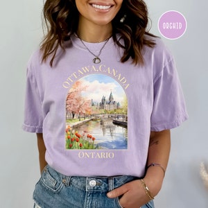 Ottawa Canada Comfort Colors® T-Shirt, Ottawa in Springtime Shirt, Ontario Canada Vacation Gift Tee, Canada Travel Gift Shirt, Ottawa Canals