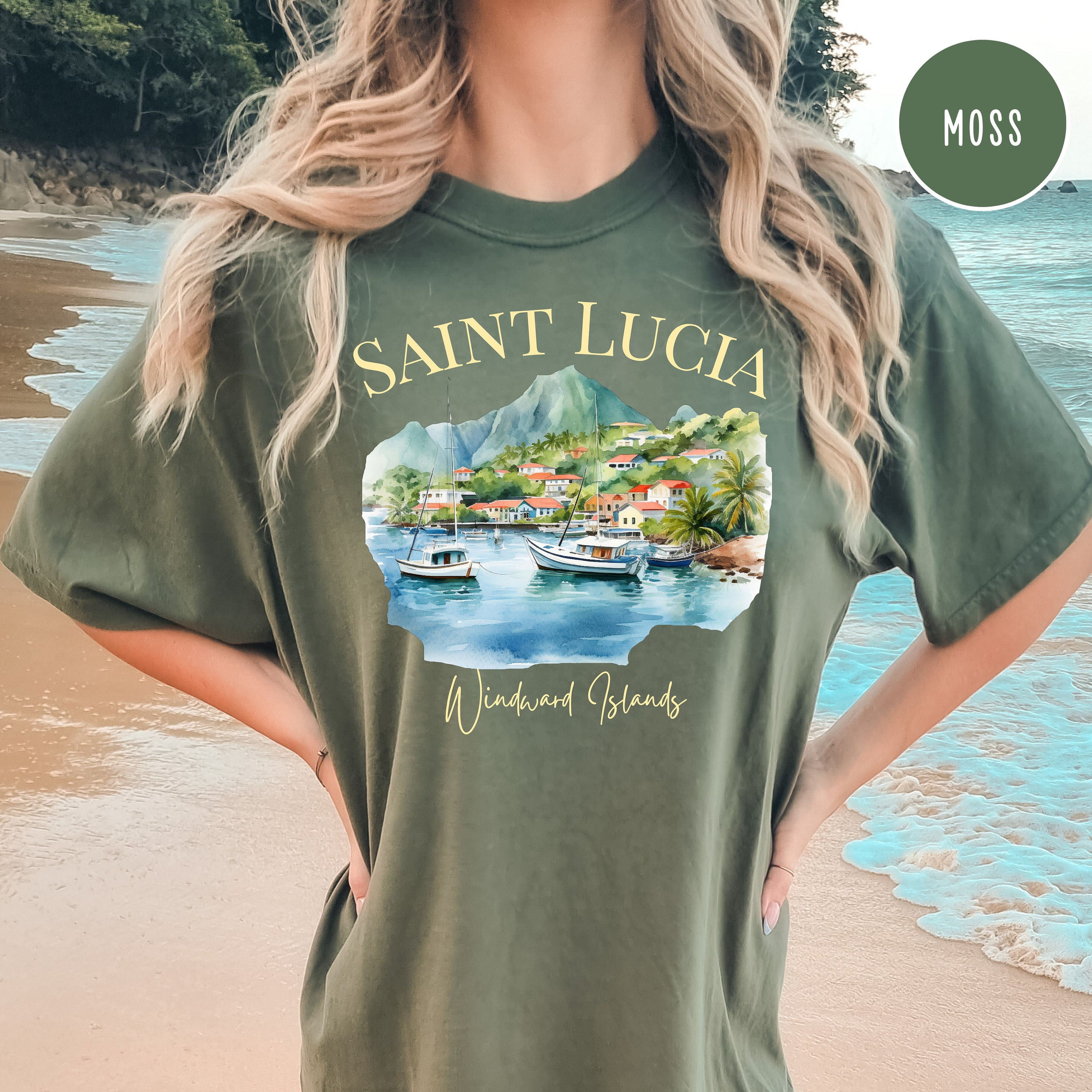 Saint Lucia Windward Island Caribbean Comfort Colors® T-shirt, St Lucia Tee  Shirt, Caribbean Island Vacation Gift Tee, Saint Lucia Tee Shirt 