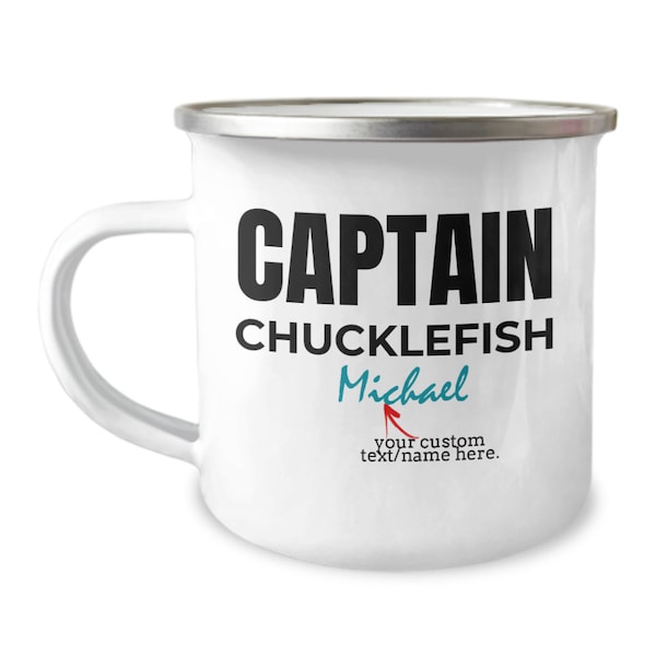 Captain Chucklefish Camper Mug - A Hilarious Tribute for Your Navy Captain's Daily Adventures, Retirement or Promotion Gift for Navy Captain