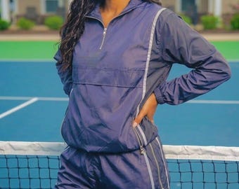 Onyx Gear Men's Windbreaker Set – Water-Resistant Quarter-Zip Jacket, Athletic Shorts