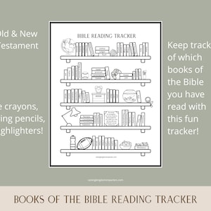Bibellese-Tracker für Jungen | Bücher der Bibel Lesebuch | Bibel Bücherregal | Altes Testament | Neues Testament | Bibelleseziele