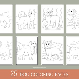 Dog Coloring Pages | Digital Download | Coloring Pages For Kids | Printable | Coloring Sheets