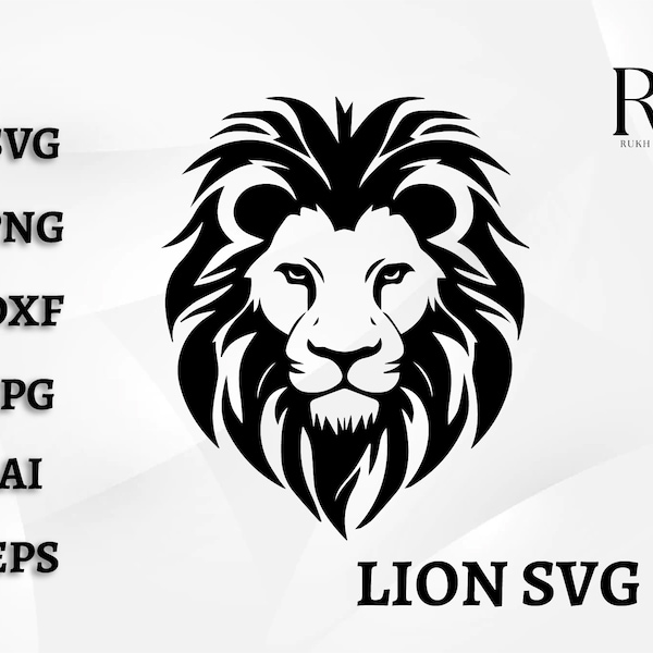 Lion Face Svg| Lion Head Svg| Lion Svg| Lion King Svg| Leo Svg| Lion Mascot Svg| Instant Download