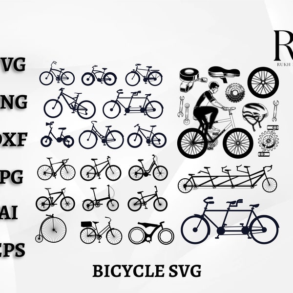 Bicycle svg| Bike Svg| Bike Clipart| Mountain Bike Svg| Biker Cut Files for Cricut Silhouette| Instant Download