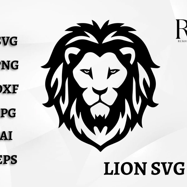 Lion Face Svg| Lion Head Svg| Lion Svg| Lion King Svg| Leo Svg| Lion Mascot Svg| Instant Download