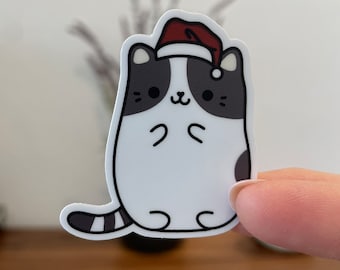 Christmas Vinyl Sticker - Kerri the Cat | Water Resistant Sticker for Laptops, Water Bottles, and Notebooks