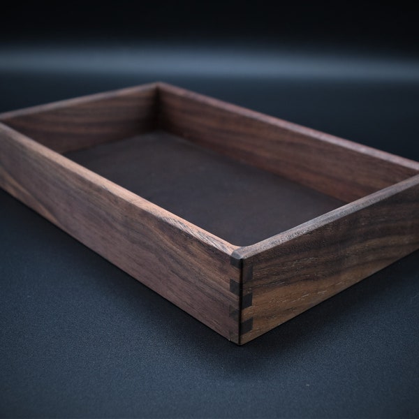 Black Walnut TITAN Dice Rolling Tray - D&D - RPG - Solid Wood - Wood Dice Rolling Tray - Leather/Vegan Options - No Stains - Made in USA