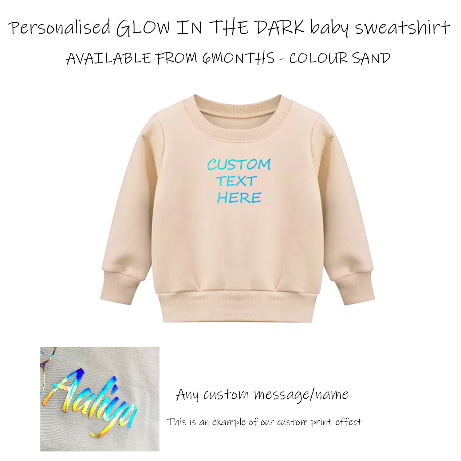 Baby Boy/Girl Glow in The Dark Print Long-sleeve Sweatshirt