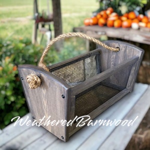 Garden Harvest Basket Weathered Barnwood