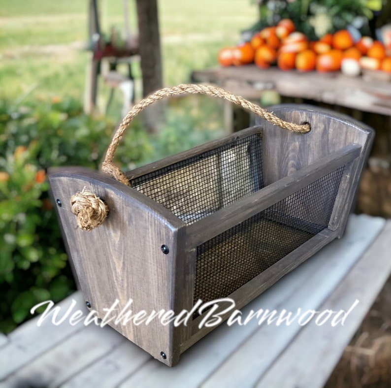 Garden Harvest Basket Weathered Barnwood