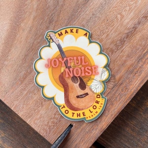 Cute Christian Sticker Guitar Christian Bible Verse Sticker Psalm 100 Boho Sticker Religious Sticker Christian Scrapbooking Cute WaterBottle