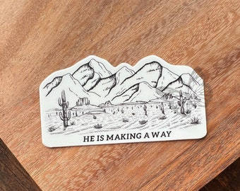 Cute Christian Sticker He Is Making A Way Bible Verse Sticker Boho Sticker Religious Sticker Christian Scrapbooking Cute Water Bottle Hiking