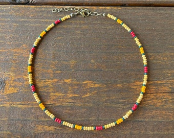 The "Western Wind" Beaded Choker Handmade Native Seed Bead Necklace Southwestern Summer Jewelry Cute Cowgirl Style Choker Boho Jewelry Y2K