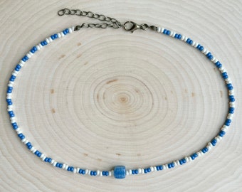The "Waterfall" Beaded Choker Handmade Native Seed Bead Necklace Western Choker Summer Jewelry Cute Cowgirl Choker Boho Necklace Surfer