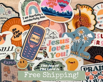 Sticker Pack of Cute Christian Stickers - Christian Bible Verse Sticker Pack Boho Stickers Set Religious Sticker Christian Scrapbooking Cute