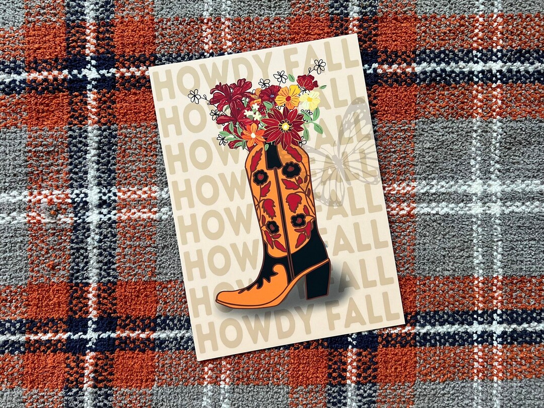 Cute Fall Print 5x7 Autumn Art Print Howdy Decor Western Room Art Fall ...