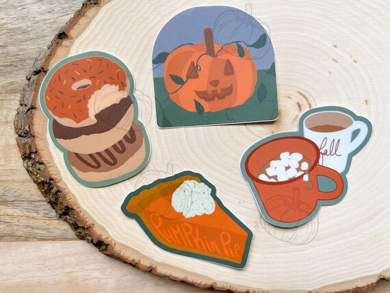 Folk Art Fall Sticker Pack - Autumn Stickers Pumpkin Sticker Hot Chocolate Fall Scrapbooking Stickers Cute Cottagecore Fall Christian Crafts