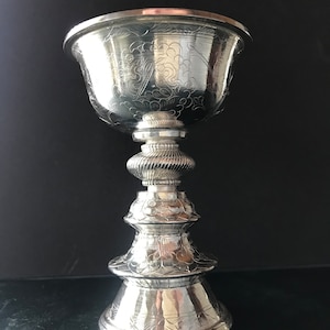 S925 Silver Butter Lamp 9cm