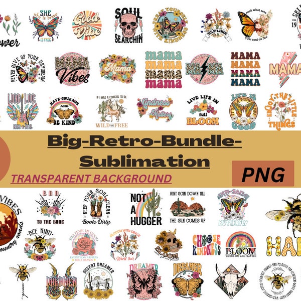 Big Retro Bundle Sublimation,Holidays, Files Cricut, Silhouette ,49 Designs for cards /sublimation products / t-shirts / bags / mug stickers