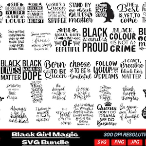 Black Girl Magic SVG Bundle: Afro Woman, Natural Hair (Digital Files)