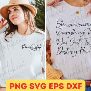 Inspirational Quote SVG: She Overcame Everything (Digital Download)