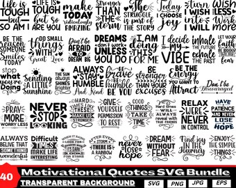 Motivational Quotes SVG Bundle: Hand-Lettered Designs (Digital Download)