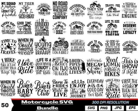 Motorcycle SVG Design Bundle: Funny Motorbike Clipart (Digital Download)