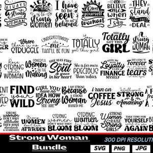 starke Frau SVG-Bundle, Frauen Empowerment SVG, starke Frau, Girl Power, Motivations-Svg, Boss Dame, Queen SVG, Schnittdatei für Cricut, SVG-Dateien