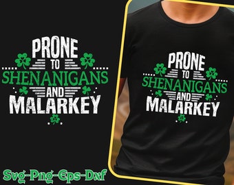 Shenanigans SVG: St Patricks Day Shamrock Design (digital nedladdning)
