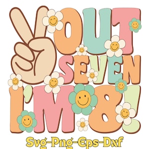 8th Birthday Girl Retro Groovy Leopard Print Design (Digital Download)