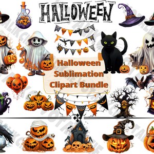 Halloween Clipart Bundle, Pumpkin, Ghost PNG (Digital Download)