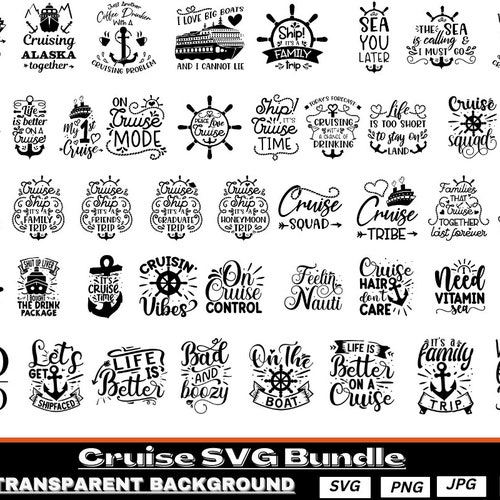Cruise SVG Bundle Cruise Ship Svg Dxf Png Anchor Svg Family - Etsy